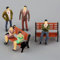 50stk Mini Person Figurine ,1:50 Figuren Modellbau Figuren Hand-Painted Tiny Passengers Statue,Sand Table Model People for Miniature Scenes Sitzende Stehende Modell Menschen Passagier Figuren+6 Bank