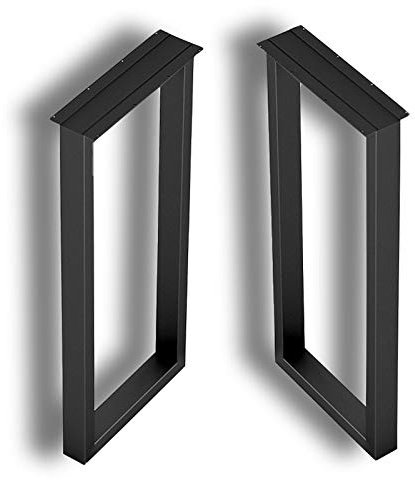 feet for furniture, Black Non-Slip Table Legs,Thickened Furniture Bed Legs,Bold 25X50mm Steel Pipe,Metal Replacement Legs,Dining Table/Desk/Dressing Table,Electrostatic Paint,No Odor,Humanized Adjustm