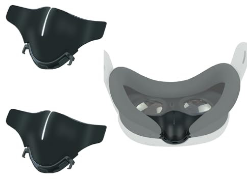NUHFUFA 2 cuscinetti per naso morbidi per cuffie VR adatti per Quest 3, protezione anti-perdite per il naso, in silicone, copertura oscurante, accessori VR