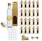 Espirito Rebelde 20 Glasflaschen 100 ml mit goldfarbenem Schraubverschluss + 20 Boxen + 20 Siegel + 20 personalisierte Etiketten + 20 Kraftpapier-Etiketten + Schnur – Olivenöl, Essig, Alkohol