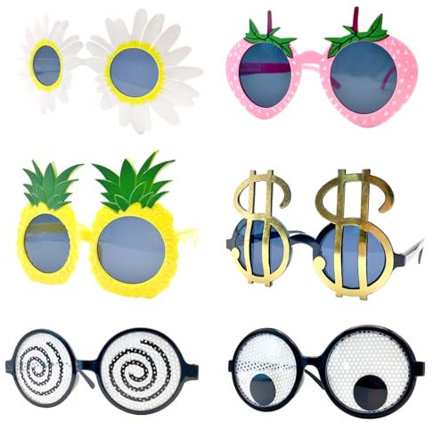 Menwings 6 Paar lustige sonnenbrille, Hawaiian partybrille, sonnenbrille festival, brille party sonnenbrille