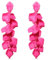 WATEFOER Pendientes Largos de Acrílico Con Pétalos de Rosa Para Mujer - Florales Exagerados Con Borla Para Niña - Regalos de Cumpleaños Para San Valentín (Rosa Vivo)