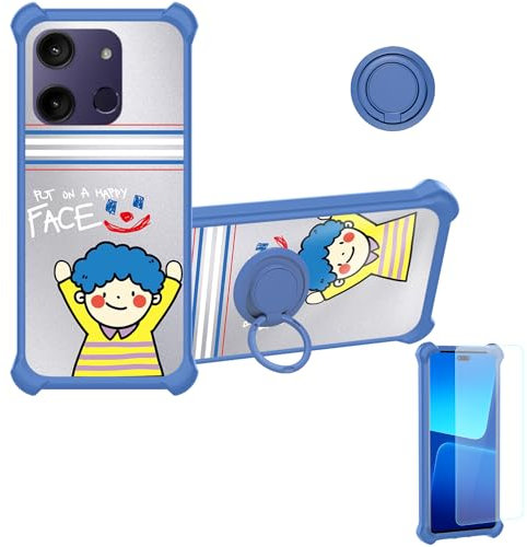 Aroepurt hülle Kompatibel Für HMD Aura Hülle Case Handyhülle Schutzhülle Cover [Mit 9H Härte HD Schutzfolie] PC + Silikon Ständer DYL-FACE