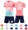 Generisch Trikot mit Eigenem Namen & Nummer & Logo, Trikot Personalisiert Kinder, Fußball Trikots Shorts Set für Kinder/Erwachsene, Fussball Jersey Trainingsanzug für Junge Herren