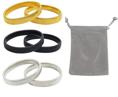 3 Pairs Shirt Sleeve Holders, Anti Slip Metal Garter Armbands with Storage Bag, Stretchy Garter, Keeps Cuffs from Sliding, Comfortable Wear, Expandable Shirt Armbands, Shirt Sleeve Garters for Men