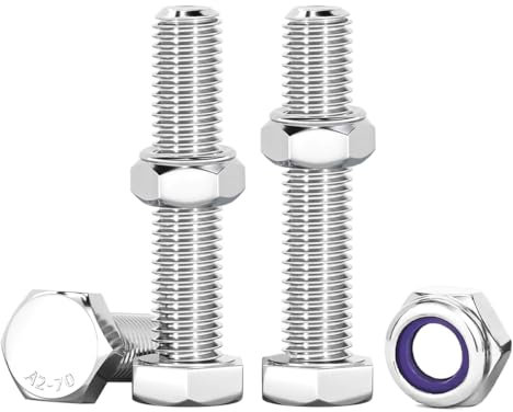 Drenky Boulons Et écrous M6 Boulons à Six Pans Avec écrous Assortiment Acier Inoxydable A2 V2A Vis à Métaux M6 X 40mm 10Pcs Vis Inox Et écrous Pour Meubles, Voitures, Vélos, Bateaux, Impression 3D