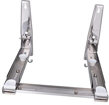 TOPBATHY Microwave Oven Stand Wall Mounted Retractable Kitchen Rack for Oven Microwave Storage Rack Foldable Bracket