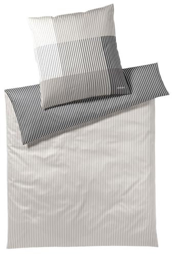 Joop! Mako-Satin-Bettwäsche Devided Farbe Stone Größe 240x220+2x80x80