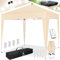 KESSER® Pavillon Faltpavillon 3x3m mit LED Beleuchtung | Pop-Up Gartenpavillon Höhenverstellbar Stabil Wasserdicht Winterfest | Partyzelt Festzelt UV-Schutz 50+ inkl. Fernbedienung & Tasche Beige