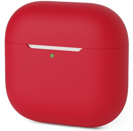 Mocarheri Case Cover for AirPods 4th Gen, Protective Silicone Case, Ultra-Thin, Soft Shockproof, Front LED Visible, Red