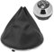 ZEALfix Pomello e Cuffia Leva Cambio Compatibile con Fiat 500 500c 2007-2018 con Ghiera di Ritenzione 55344016 50295325 50293173 Placcatura