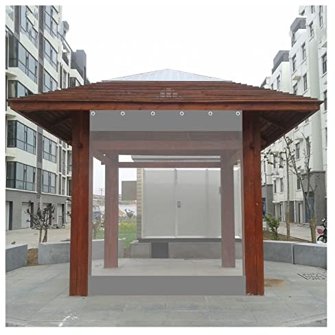 Waterproof PVC Clear Curtains for Outdoor Gazebos Balcony Pergola Porch and Garden 14.43x8.2ft/4.4x2.5m 64 Size Options
