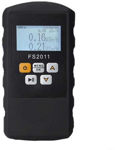 Nuclear Radiation Monitor Smart Geiger Counter Beta Y Röntgendetektor 24H Echtzeitüberwachung Englisches Display 0,01-1000μSv/h Reichweite AA Batteriebetrieben Schwarz