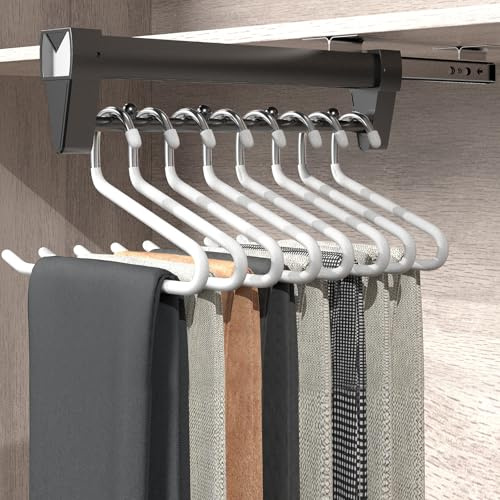 Ausziehbare Kleiderstange,Kleiderstange Ausziehbar 26-61CM,HosenaufhäNgung Ausziehbar,Speicherplatz Sparen Perfekt für Kleine SchräNke,Kleidung und Hosen Organisieren (31CM Verbesserte Version)