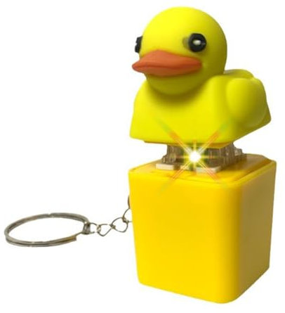 Quack Duck Fidget Toy, Cute Duck Keychain Keyboard Keycaps That Quack Sensory Toy With Sound And Light, Key Board Clicker Buttons For Adults Kids (Battery)