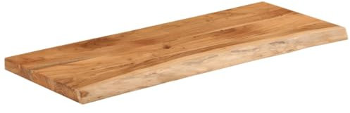 HEFZGDB Tischplatte 90x40x2,5 cm Rechteckig Massivholz Akazie Baumkante Waschtischplatte Küchenarbeitsplatte Schreibtischplatte Esstisch für Studienraum Konferenzraum Küche Büro
