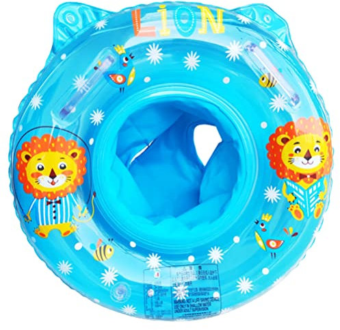 Mrisata Baby Schwimmring Aufblasbare Baby Schwimmflogen Taillenfloher Ring mit Schwimmsitz Säuglingstraining Schwimmen Taillenfloher Ring für 6 Bis 36 Monate Kleinkind (Löwe blau)