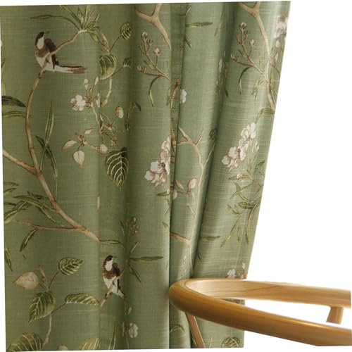 CGTQROVR Vintage Curtains Long Green Flora Farmhouse Bird Curtains for Sliding Glass Door Home Decor