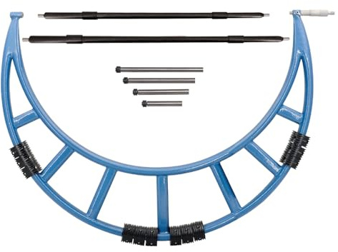 ASIMETO Bügelmessschraube 800–900 mm, Mikrometer für große Werkstücke | Auswechselbare Messeinsätze, Hartmetall-Messflächen, Ratsche, nach DIN 863, Ablesung 0,01 mm