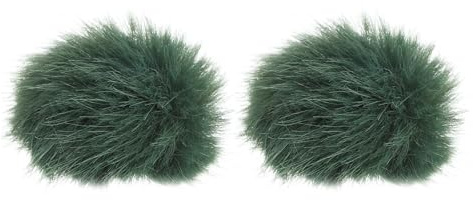 PATIKIL Paquete De 2 Funda De Micrófono De Peluche 5mm X 55mm Verde | Cubierta De Viento, Para Micrófono Para Interior Exterior