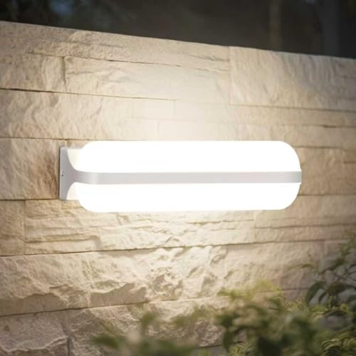 Letlit 20W LED Wall Light | IP65 Waterproof for Indoor/Outdoor | 4000K Neutral White | Up & Down Lighting | Sconce – Ideal for Bathroom, Front Door, Terrace, Garage & Garden (White)