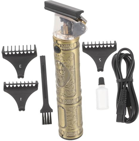 LIFKOME Elektrischer Buddha Kopf Haarschneider Retro Metall mit 1200mah Akku und Vier Kämmen für Glattes Schneiden im Friseursalon