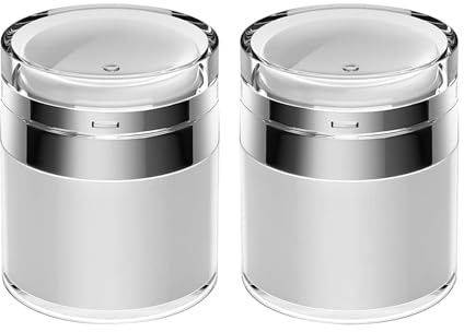 2 Stück Airless Pumpspender, 100ml Spender Vakuumflasche Für Creme Luftloses Pumpenglas Leer NachfüLlbare Reisecreme Flasche Tragbarer Kosmetischer BehäLter, Pumpspender Creme