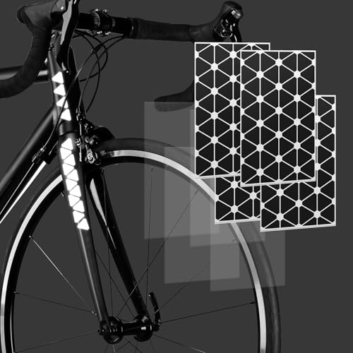 Ai-Yong Heng 4X Reflektoren Sticker Set für Fahrrad, Helm, Kinderwagen und Kleidung – Selbstklebende reflektierende Aufkleber für Dunkelheit, Speichenreflektoren & Reflektoren Kinder