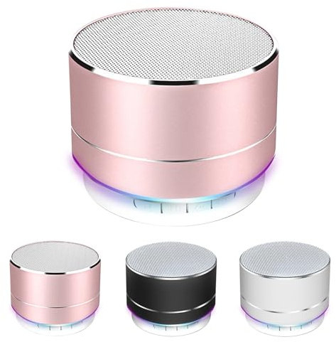 HDAKDDHG Bluetooth Speaker, Portable Speakers Wireless Bluetooth with RGB Lights, HD Stereo Sound, AUX Audio, Bluetooth V5.3 Mini Speaker for in/Outdoor, Home, Party BBQ, Beach and Travel (Pink)