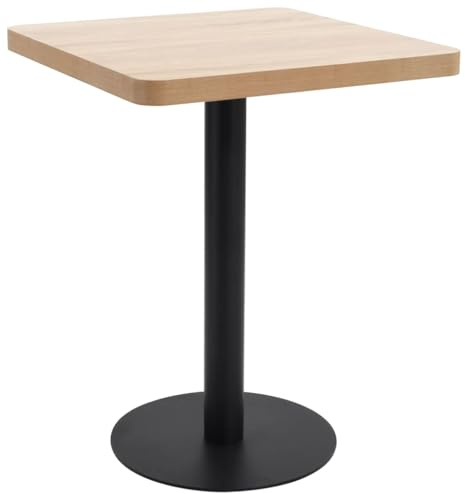 Mokuyary Bistrotisch, Hellbraun, 60 x 60 cm, MDF, hohe Montage, einfache Montage, für Bar, Esszimmer, Küche, Wohnzimmer