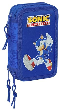 safta SONIC Schulmäppchen mit 37 Utensilien, Kindermäppchen, ideal für Kinder von 5 bis 14 Jahren, bequem und vielseitig, Qualität und Widerstandsfähigkeit, 12,5 x 5,5 x 19,5 cm