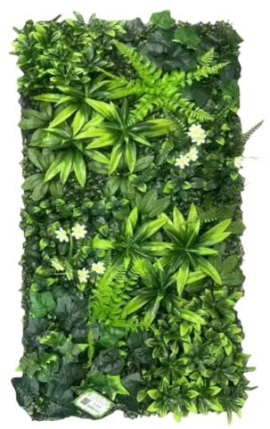 Generisch Mur de Plantes Artificielles 50 x 100 cm – Haie Artificielle en Plein Air en PE, Plante Murale Simulée Réaliste, Décoration Florale Murale pour la Végétalisation (D)