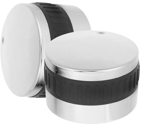 DEARMAMY 2 Stück Universelle Gasherd Brennerknöpfe 8mm Bohrung Silberfarbene Ersatz Drehknöpfe für Gasgrill und Kochfeld Multifunktional Leicht Montierbar für Grill und Backofen