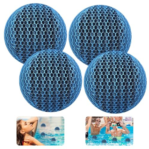 LYPPUL 4 Stück Hot Tub Pool Scum Absorber-7 cm, Wiederverwendbarer Schaum zur Beseitigung von Schwammbällen, Poolschwamm Ölabsorber, Whirlpool Schaum Absorber für Schwimmbad und Spa, Whirlpool Zubehör