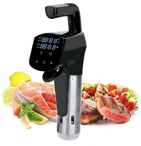 Sous Vide Cooker, Immersion Circulator - 1100W WiFi Connected with Touch Screen, Stainless Steel Heating Element for Steak, Chicken, Fish, Eggs, Vegetables(Black)