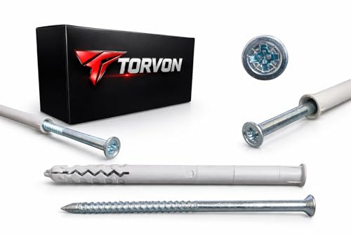 TORVON Lot de 50 chevilles à frapper 10 x 140 mm avec entonnoir - Montage rapide - Pour béton, brique, maçonnerie, fixation professionnelle