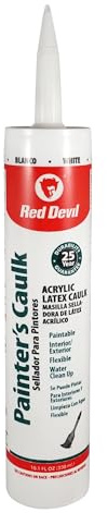 Red Devil 0746 Painter’s Caulk, 10.1 oz, Paintable Acrylic Latex Caulk for Interior and Exterior Use, Water Cleanup, Ready to Paint in 2 Hours