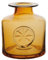 Dartington Crystal Flower Bottle Clematis/Amber, Single | Flower Bottle Vase | 150mm | This warm amber Clematis Flower Bottle has a rustic charm and is finished with a hand applied flower motif