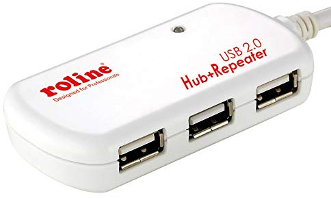 ROLINE USB 2.0 4-Port Hub mit Repeater, 12 m