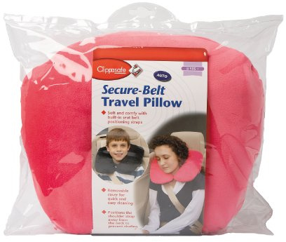 Clippasafe Secure Belt Travel Pillow for Age 8 (Adult, Pink)