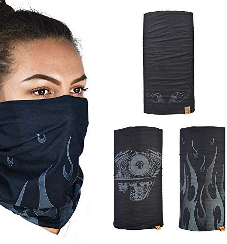Oxford Comfy Head Helmet Scarf Neck Warmer Base Layer 2-Pack, HD Graphics, One Size