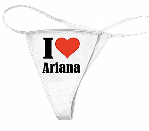 Reifen-Markt Damen String-Tanga I Love Ariana Größe S Farbe Weiss Druck Schwarz