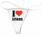Reifen-Markt Damen String-Tanga I Love Ariana Größe S Farbe Weiss Druck Schwarz