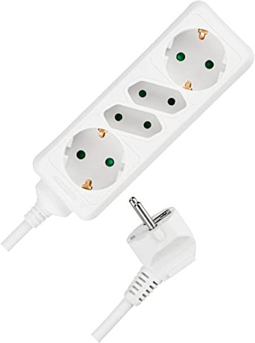 REV Steckdosenleiste - Mehrfachsteckdosenleiste 4-Fach, 1,4m, Steckerleiste 3500W, weiß