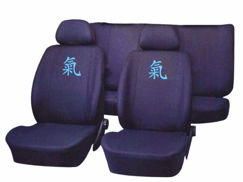 Unitec 84437 Sitzbezug Power schwarz mit Logo in blau