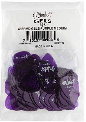 Dunlop 486RMD Gels Guitar Picks -- Purple Medium 72 picks