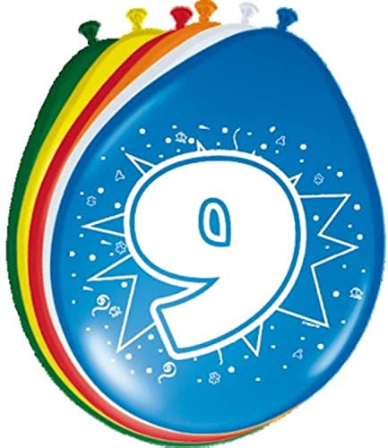Folat 08209 - Zahlenballons/Ballon mit Zahl 9-12 / 30 cm - 8 STK.