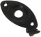 Electric guitar input jack socket plate in black oval recessed including screws
