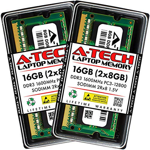 Computer Portatile RAM SODIMM DDR3 RAM 204 Pin PC3 – 8500 PC3 – 12800 SODIMM PC3 – 10600 Genuine a-Tech Marca PC3-12800 16GB Kit (2 x 8GB)