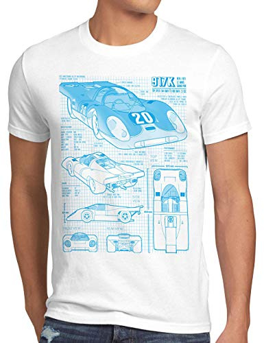 style3 917K Blaupause Herren T-Shirt Prix Grand, Größe:3XL, Farbe:Weiß